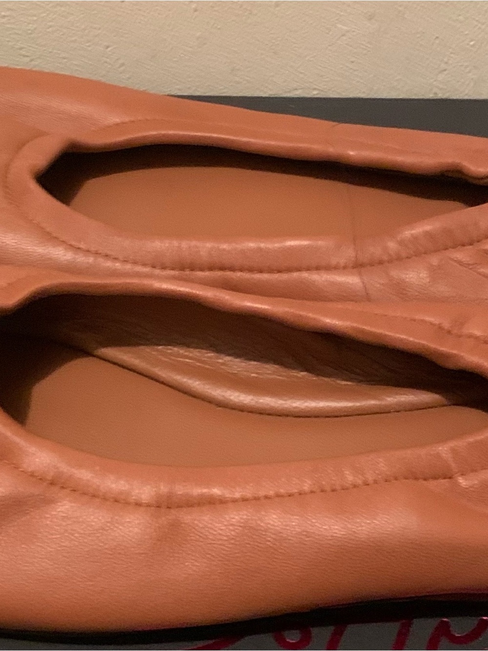 Frame Denim Terracotta Leather Ballet Flats
